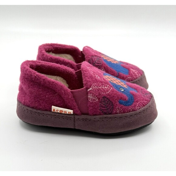 Acorn Kids' Slippers Colby Gore‎ Moccasins, Magenta Elephant Toddler Kid 8-9 Fur - Picture 2 of 5
